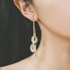 Rhinestone Tasseled Drop Earring 925 Sterling Silver - Rhinestone - One Size