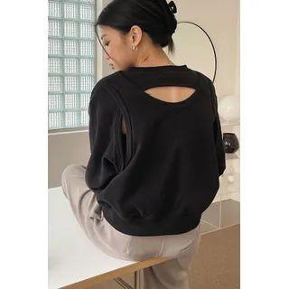 Layered-back Napped Sweatshirt