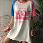 Color Block Raglan Short-sleeve T-shirt Dress
