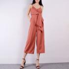 Spaghetti Strap Cropped Striped Jumpsuit