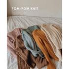 Scallop-neck Pompom Sweater