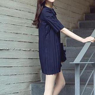 Pleated Collared Dress