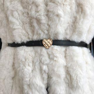 Heart Bucket Hat Faux Leather Slim Belt