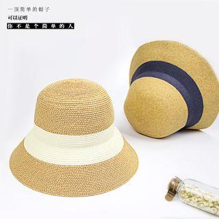 Color-block Straw Hat