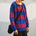 Color-block Stripe Lapel Sweater
