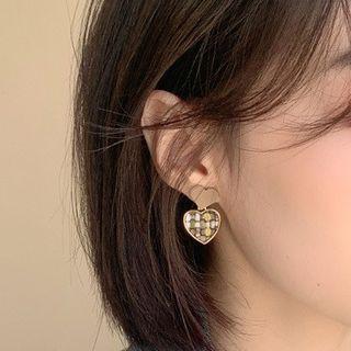Woven & Alloy Heart Dangle Earring