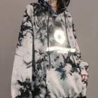 Reflective Tie-dyed Hoodie As Shown In Figure - One Size