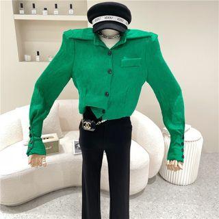 Shirred Blazer Green - One Size