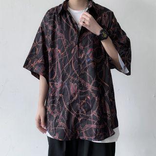 Short-sleeve Chain Print Shirt