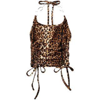 Drawstring Leopard Print Camisole Top