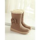Bow Accent Fleece Lined Short Boots