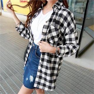 Gingham-check Loose-fit Shirt