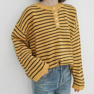 Striped Flared-sleeve Sweater