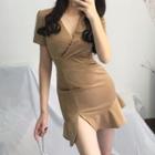Short-sleeve Glitter Mini Mermaid Dress