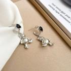Bear Alloy Dangle Earring 1 Pair - S925 Silver Needle - Silver - One Size