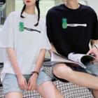 Couple Matching Short-sleeve Pineapple Print T-shirt