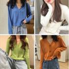 Plain V-neck Cardigan - 3 Designs