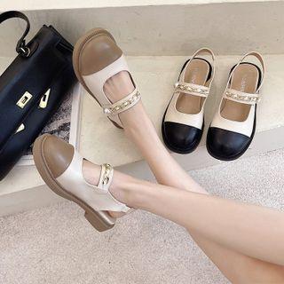Block Heel Chained Slingback Mary Janes