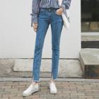 Slit-front Seam-trim Jeans