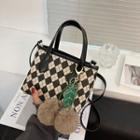 Set: Argyle Top Handle Crossbody Bag + Bag Charm
