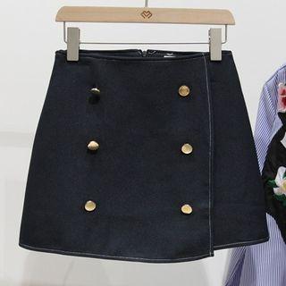 Double Breasted A Line Skirt