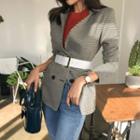 Double-breasted Houndstooth Blazer