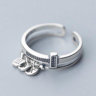 925 Sterling Silver Roman Numerical Open Ring S925 Silver - As Shown In Figure - One Size
