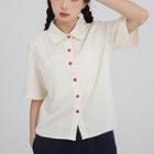 Short-sleeve Contrast Buttoned Shirt