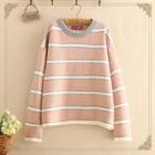 Round-neck Striped Long-sleeve Knit Top
