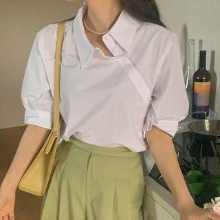 Puff Sleeve Asymmetrical Shirt