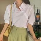 Puff Sleeve Asymmetrical Shirt