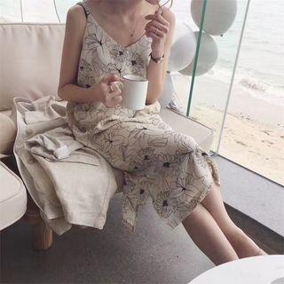 Flower Print Spaghetti-strap Dress