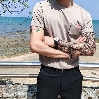 Transparent Pocket Detail Short-sleeve T-shirt