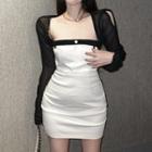 Contrast Trim Mini Tube Dress / Shrug