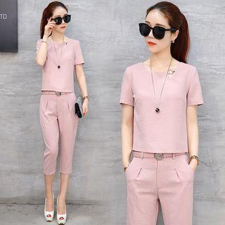 Set: Cutout Top + Capri Pants