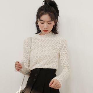 Mock Turtleneck Lace Top