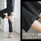 Lace-hem Semi Boot-cut Pants