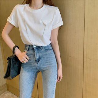 Short-sleeve Chain-accent T-shirt As Figure - One Size