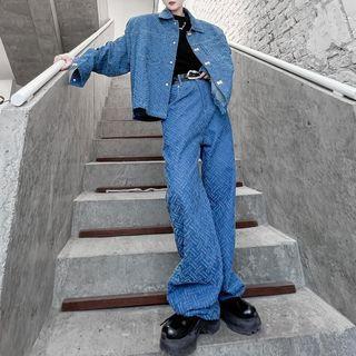 Set: Long-sleeve Denim Shirt + Jeans