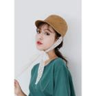 Woven-raffia Cap With Lace-strap