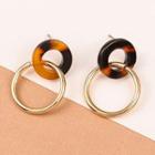 Resin Alloy Hoop Dangle Earring 1 Pair - Earring - Gold - One Size