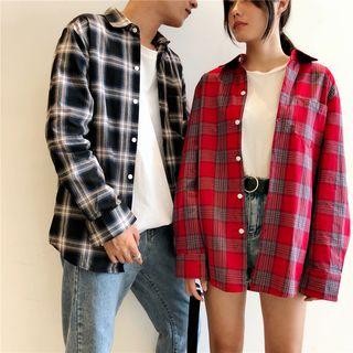 Couple Matching Long Sleeve Plaid Shirt