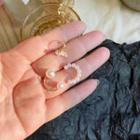 Set Of 3: Faux Pearl Cuff Earring Set Of 3 - As Shown In Figure - One Size