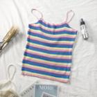 Embroidered Striped Top / Striped Vest
