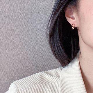 Non-matching Alloy Chained Earring 1 Pair - S925 Silver - Earrings - One Size