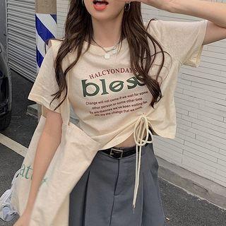 Lace Up Lettering T-shirt