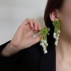 Beaded Floral Drop Earring / Clip-on Earring
