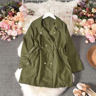 Drawcord-waist Trench Coat