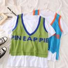 Set: Summer-knit Printed Vest + T-shirt