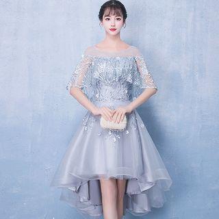 Lace Sleeve A-line Party Dress